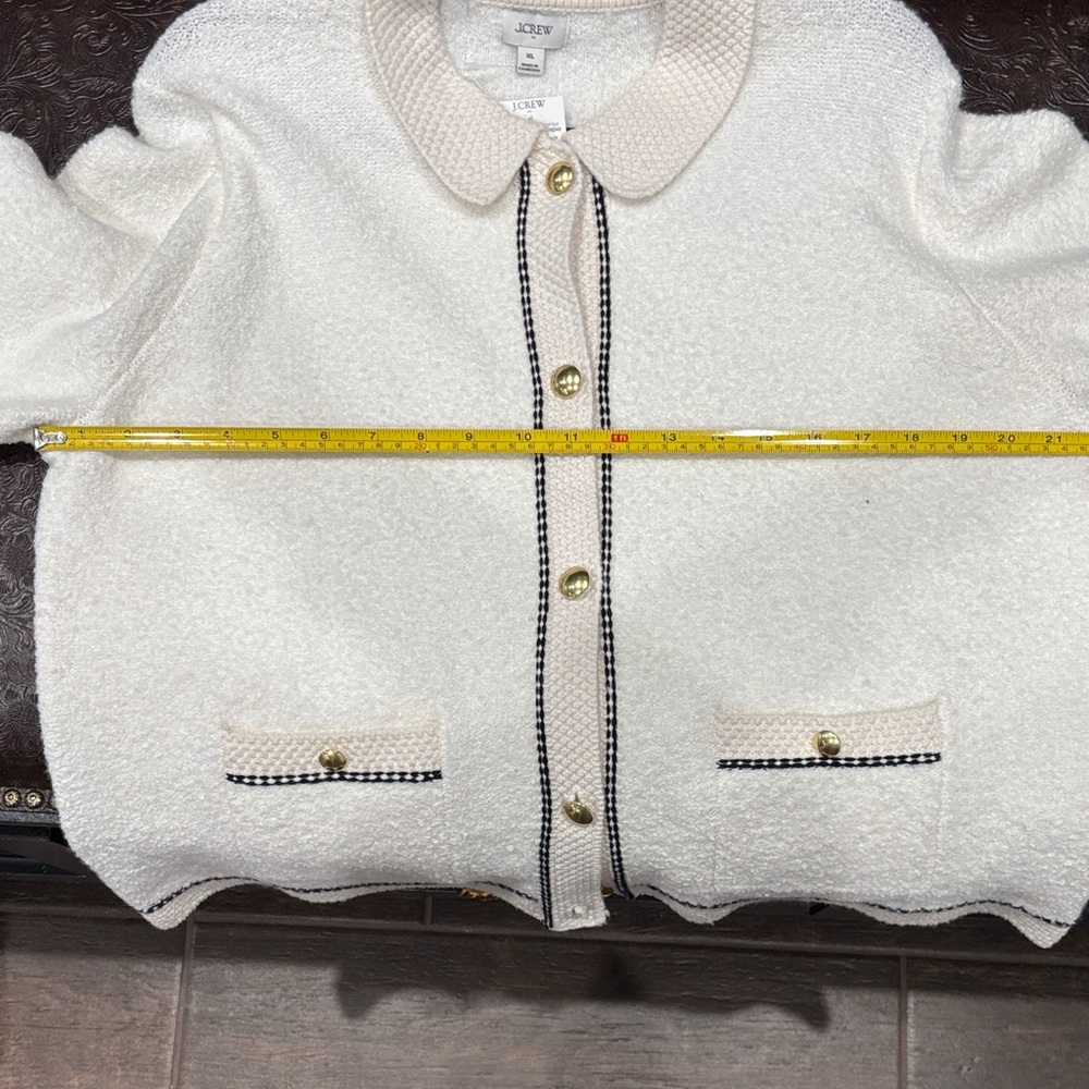 J. Crew Cream Textured Blazer with Gold Accents - Picture 3 of 10